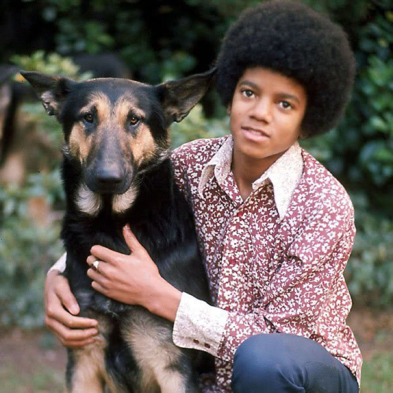 Michael Jackson e seu cão