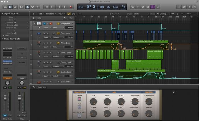 Logic Pro software para produção musical de funk