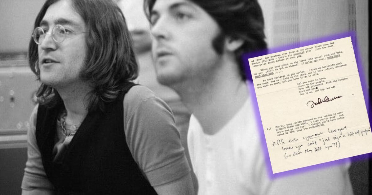 Carta ápera e amarga de John Lennon a Paul McCartney vai a leilão_leia
