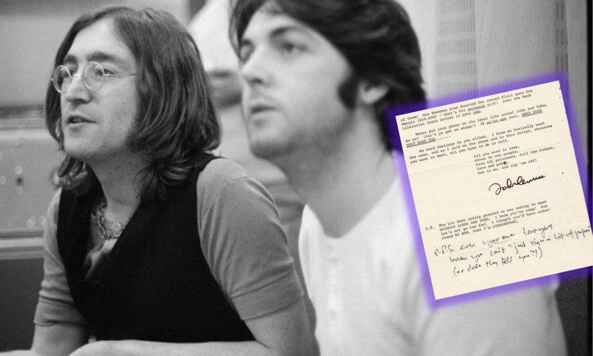 Carta ápera e amarga de John Lennon a Paul McCartney vai a leilão_leia