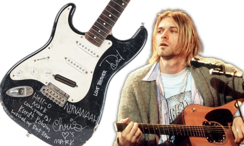 Guitarra quebrada de Kurt Cobain vai a leilão e recebe lance milionário