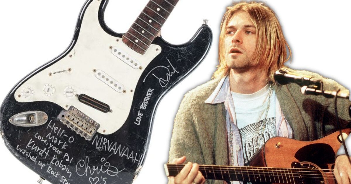 Guitarra quebrada de Kurt Cobain vai a leilão e recebe lance milionário