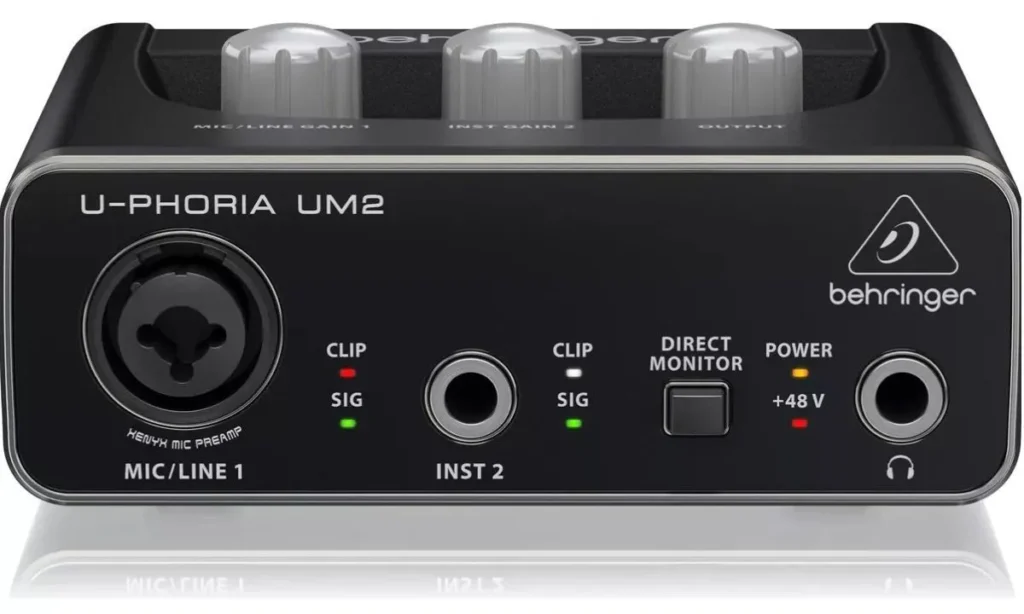 ideias de presente d enatal - Interface de áudio Behringer U-Phoria UM2